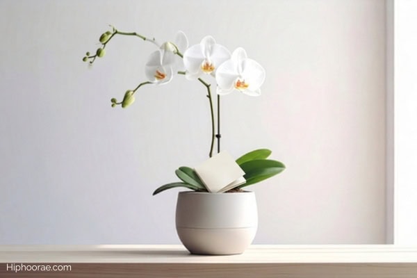 folded piece of paper on a flower pot