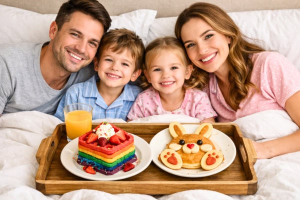 Easter breakfast in bed
