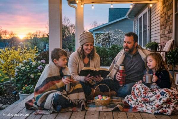 family doing an Easter morning sunrise tradition