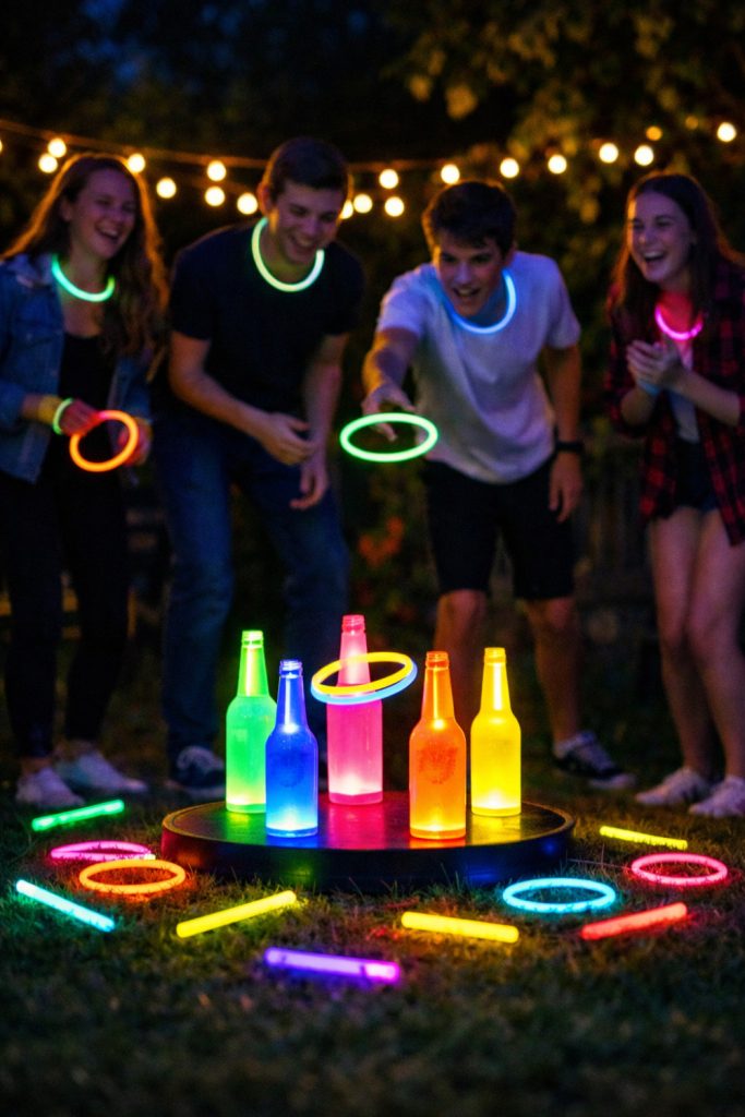 Glow in the dark backyard party game