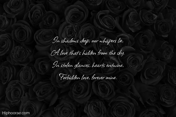 background black roses with poem overlay