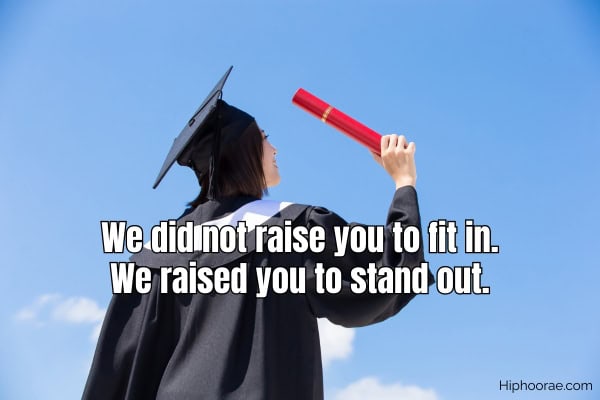 female graduate with quote overlay