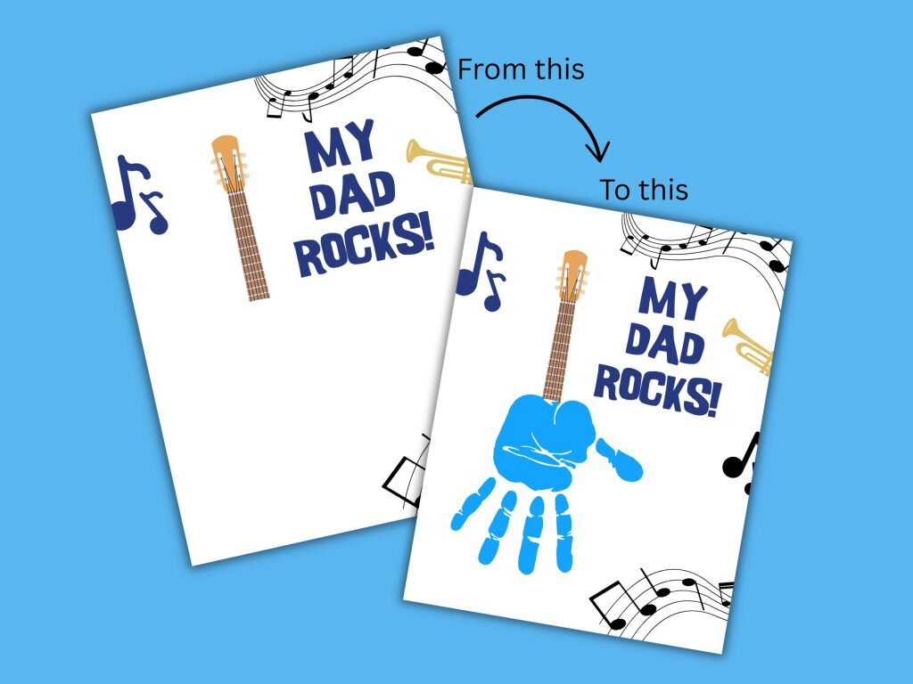 guitar handprint craft