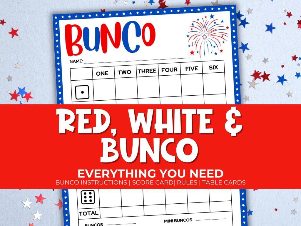 red white and blue bunco