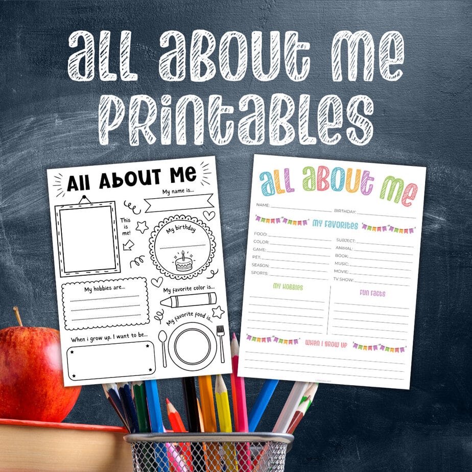 All About Me Printables