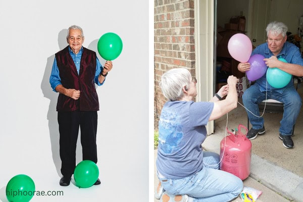 seniors with balloons