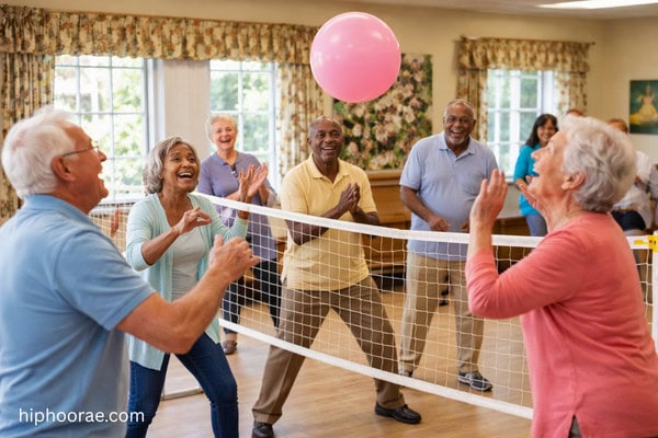 Balloon Volleyball for seniors